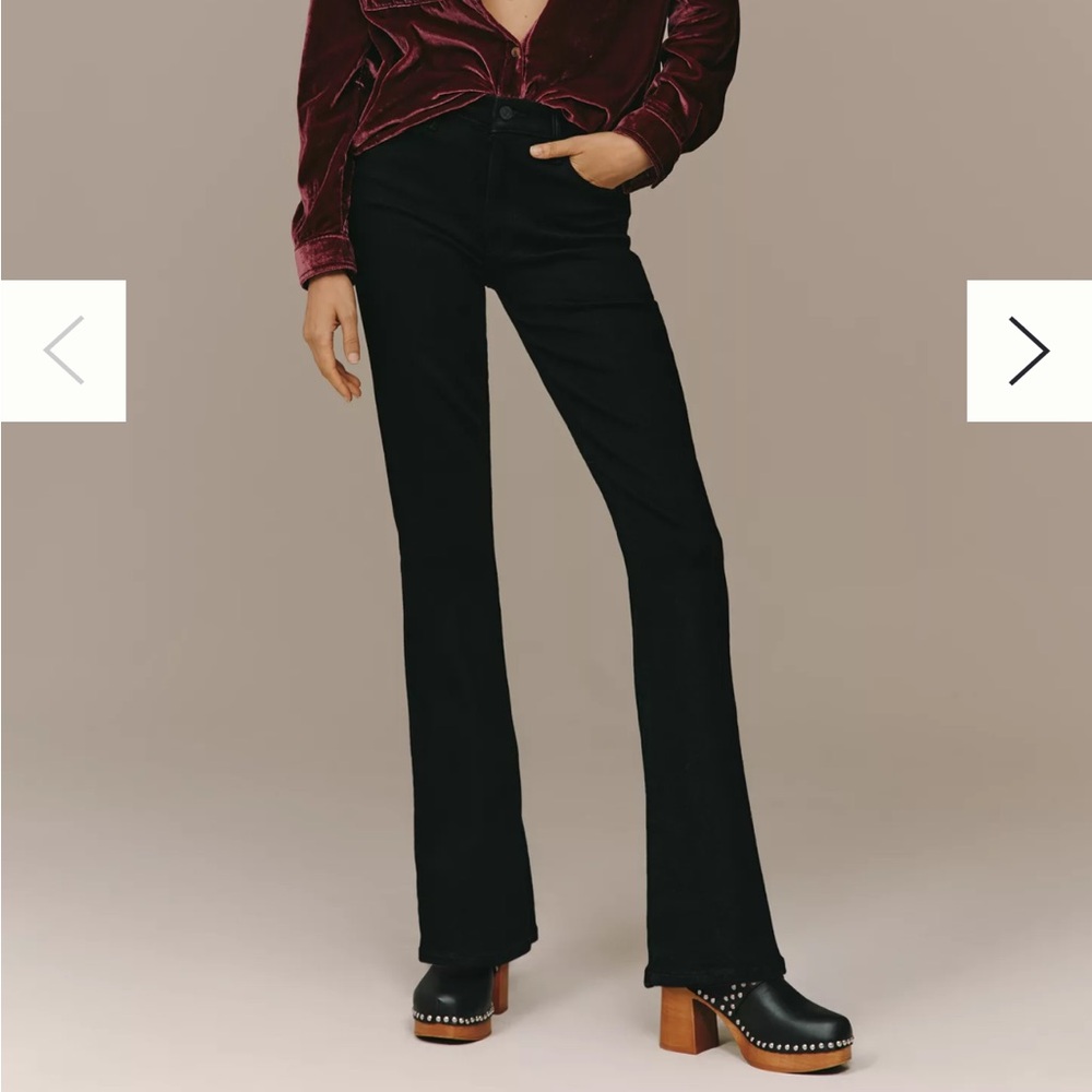 Mother Black The Weekender jeans.